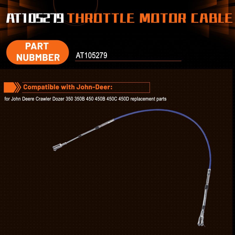 PANGOLIN AT105279 Throttle Motor Cable for John Deere Crawler Dozer 350 350B 450 450B 450C 450D Aftermarket Parts - Image 2